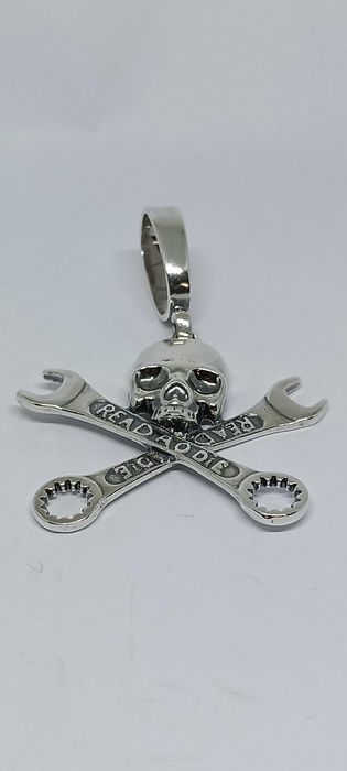 Srebrna zawieszka 14g. z czaszką HARLEV KLUCZE srebro próby 925