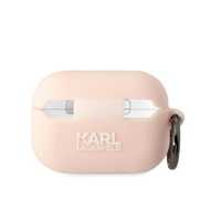 Etui Karl Lagerfeld do AirPods Pro 2 - Różowe Silicone Choupette 3D