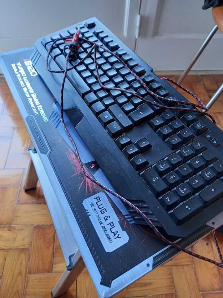 Teclado gaming computador colunas computador material informática