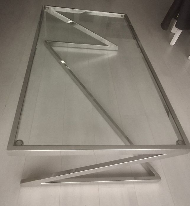 Ława stolik kawowy szkło alu