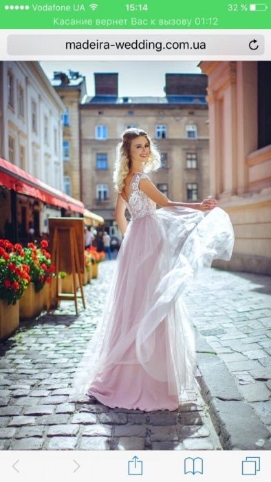 Нежное свадебное, вечернее, выпускное платье+ПОДАРОК