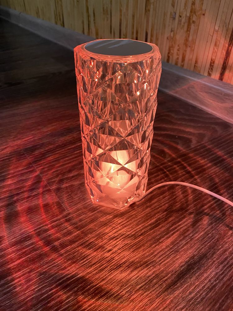 Настольная лампа ночник "Rose Diamond" на пульте, USB
