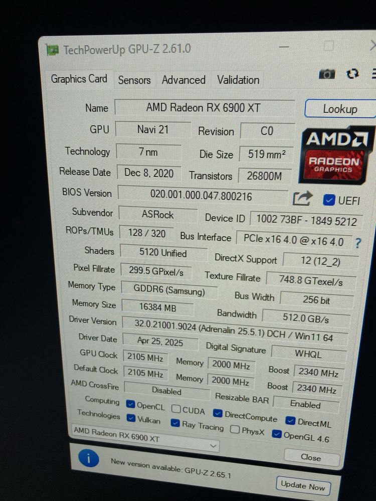 Видеокарта rx6900xt 16gb идеальная