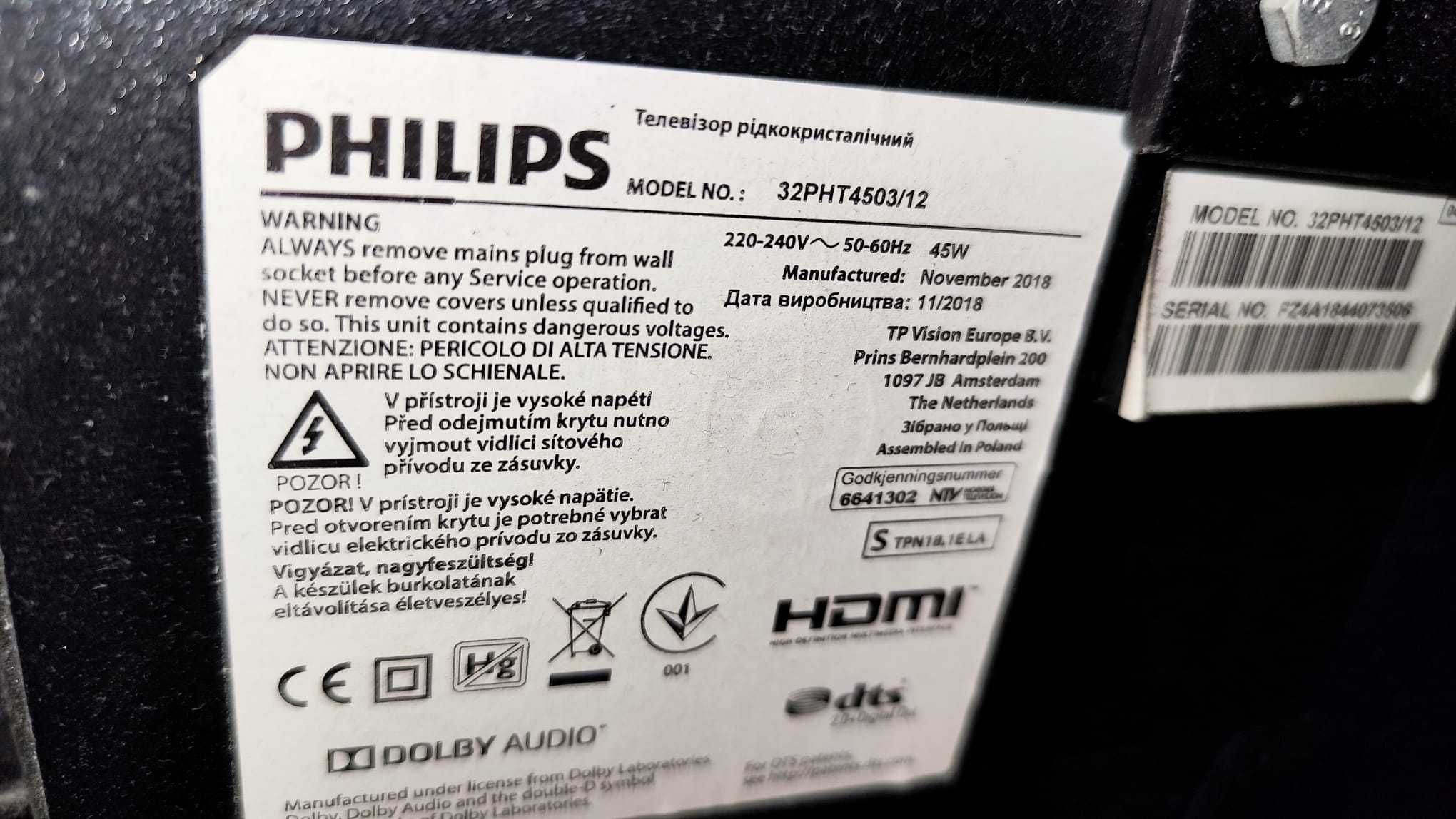 TV PHILIPS [ LED - 32'' - 81 cm - HD ] + Suporte giratório/inclinação