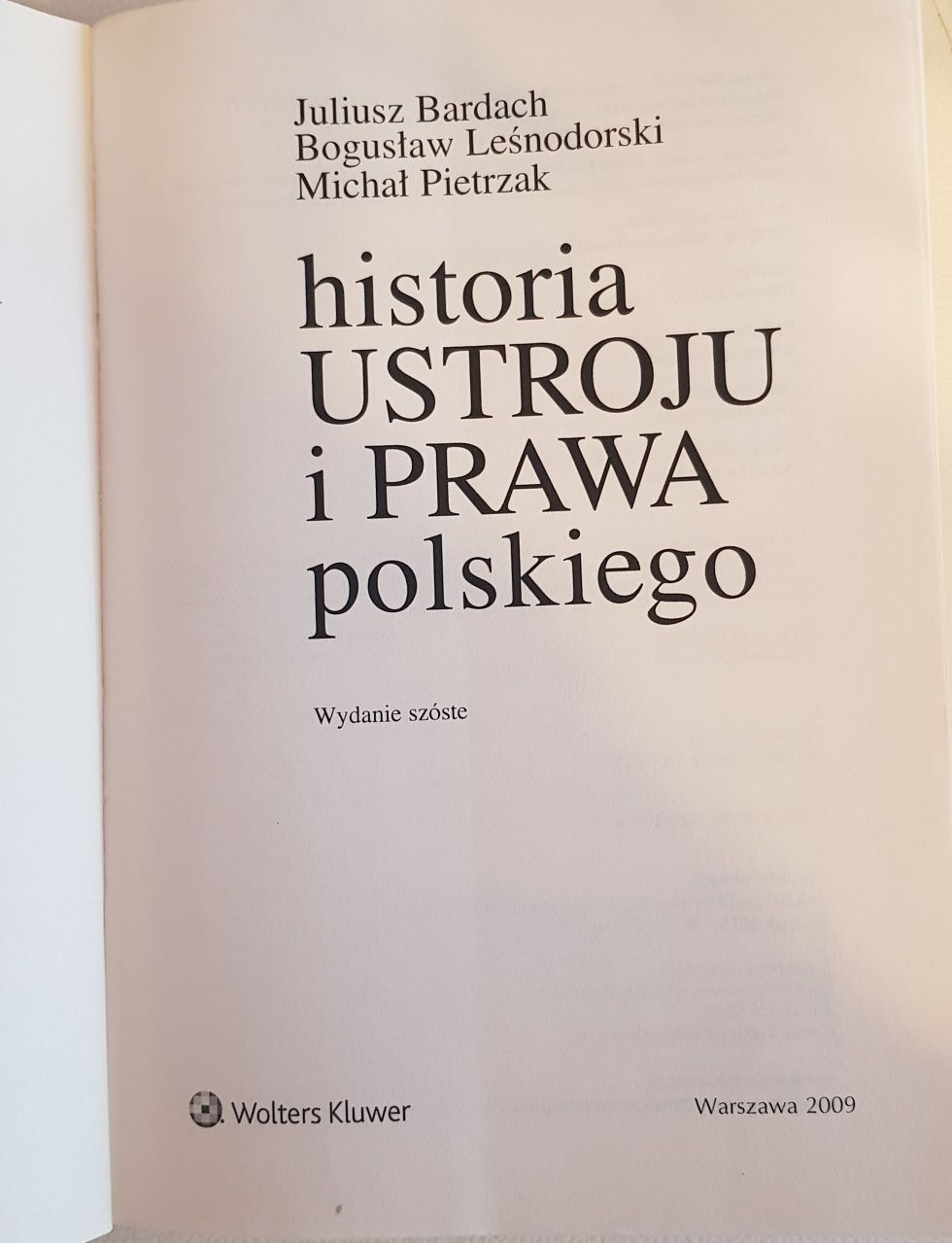 Historia ustroju i prawa polskiego Bardach Leśnodorski Pietrzak