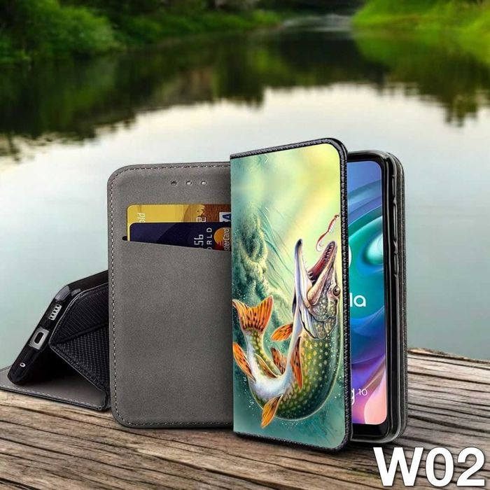 Motorola Edge 50 Ultra wędkarskie etui zamykane portfel ryby karp