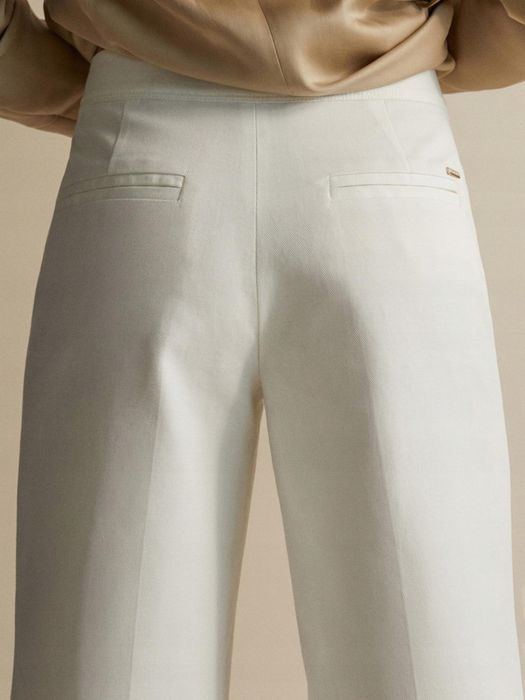 укорочені брюки, кюлоти з льону та бавовни massimo dutti, оригінал
