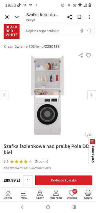Szafka nad pralkę Black Red White