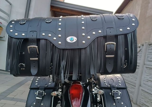 Kufer skórzany motocyklowy duży 2 kaski