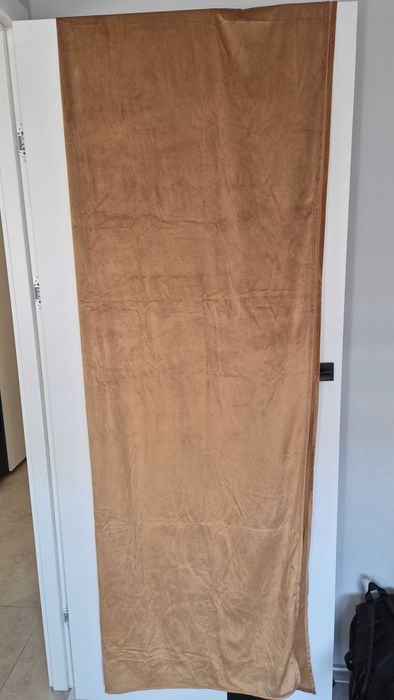 Zasłona 2 sztuki velvet brązowe cynamonowe welurowe