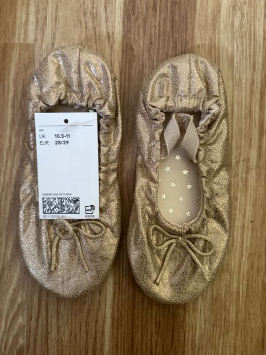 Новые чешки H&M девочка золотые розовые 24 25 26 27 28 29 30 31 32 33