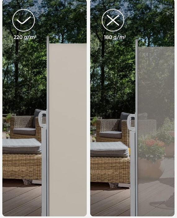 Markiza boczna na balkon i taras 180x350