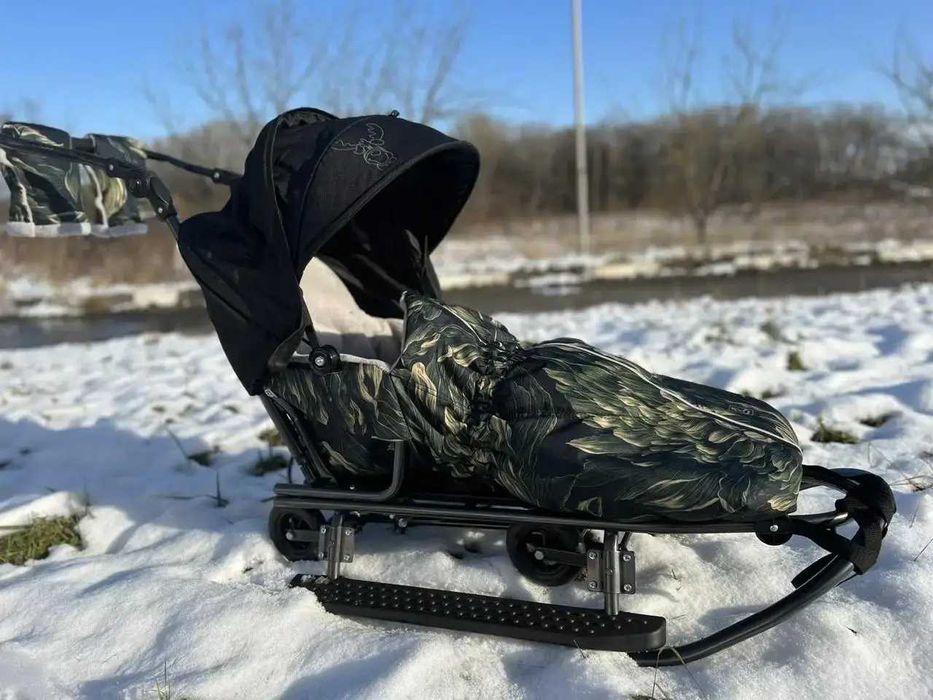 Санки VIP сани з колесами Rasper Delux Prampol 7w1 повний комплект