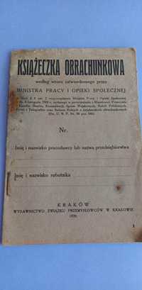 STARA Książeczka obrachunkowa 1929 Kraków