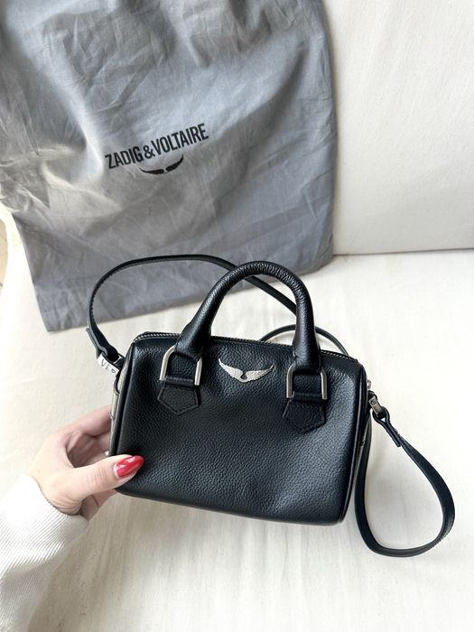 mala bolsa tiracolo pele preta zadig voltaire autêntica