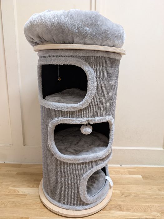 Natural Paradise Primrose Drapak Wieża dla Kota XL 46x93cm Szara DUŻA