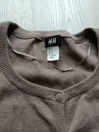 Sweterek H&M 38M zapinany guziki brązowy