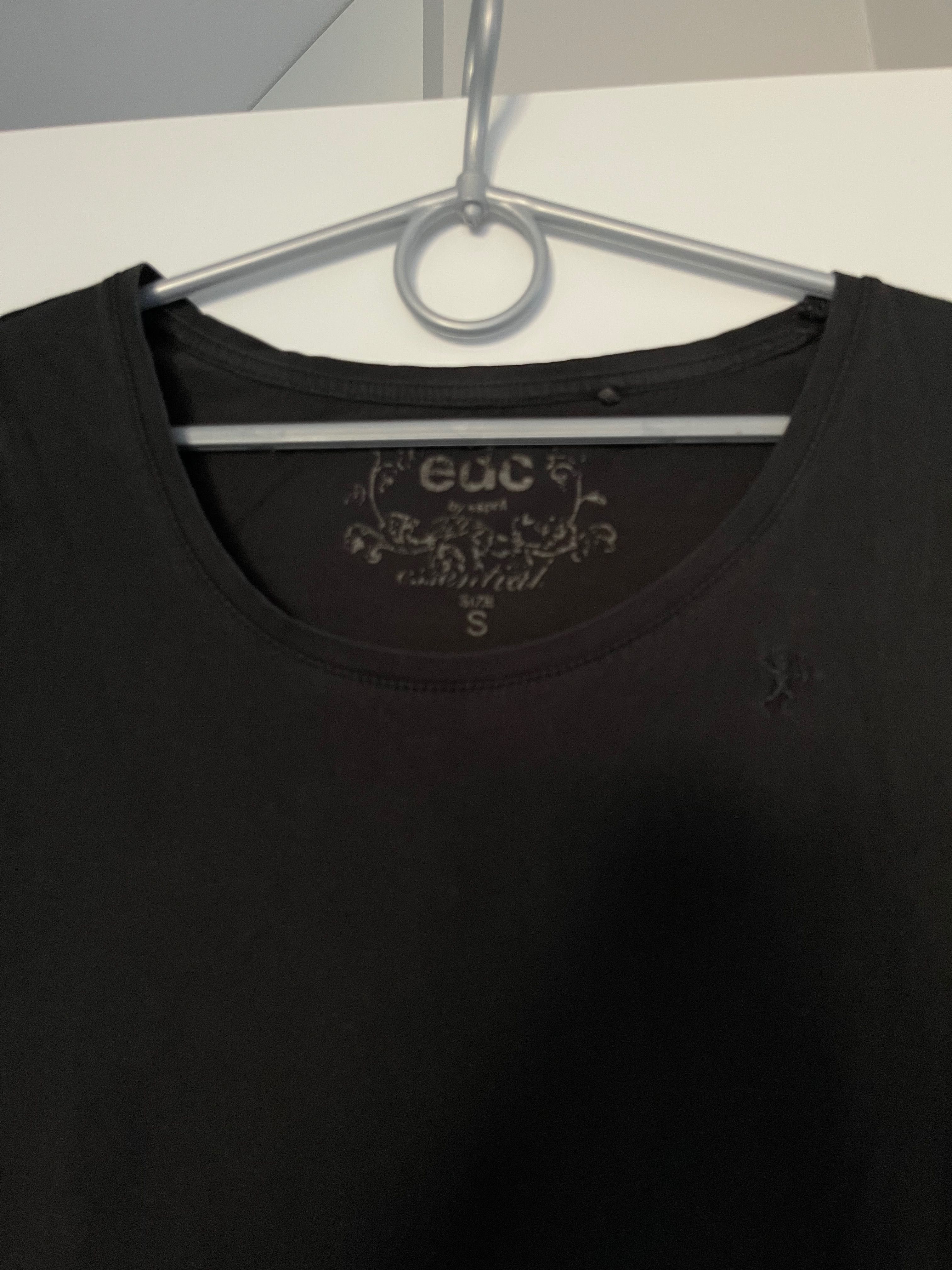 T shirt damski 100% bawełna czarny bluzka z krótkim rękawem