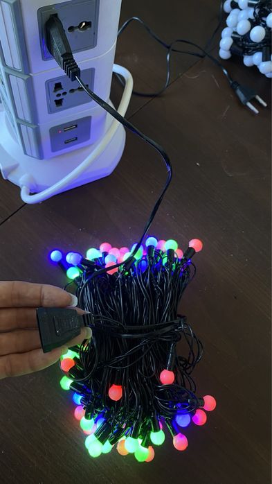 Гирлянда RGB (шарики) один светодиод=два цвета