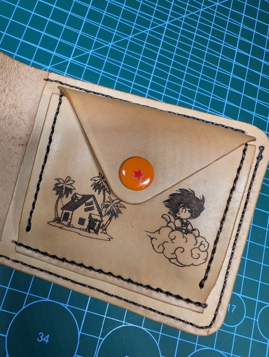 Portfel skórzany Dragon Ball – ręcznie wykonany