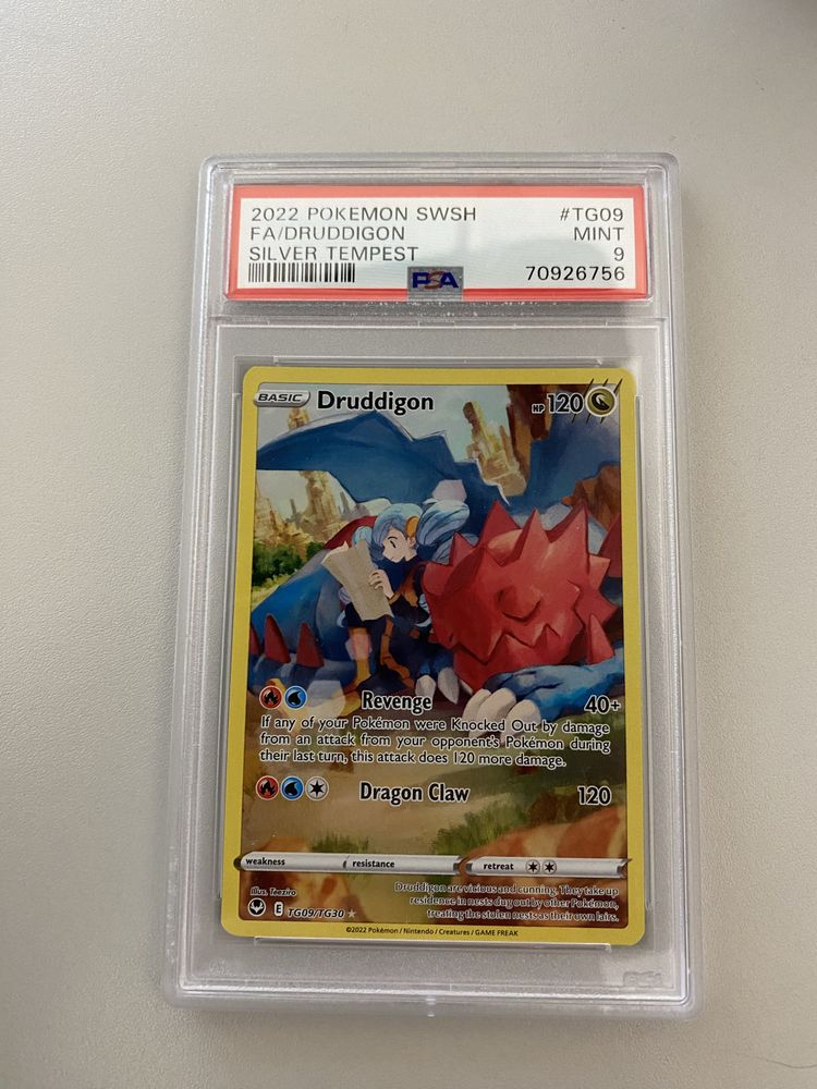 Pokemon Druddigon Silver Tempest PSA 9