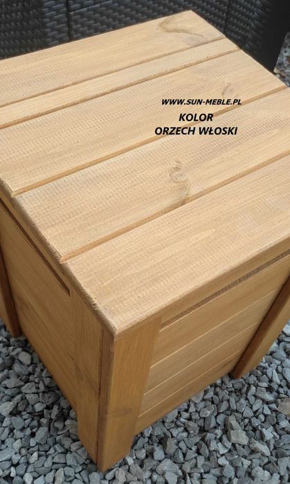Taboret z pojemnikiem Pufa Skrzynia 40x40x50 KOLOR ORZECH WŁOSKI MAT