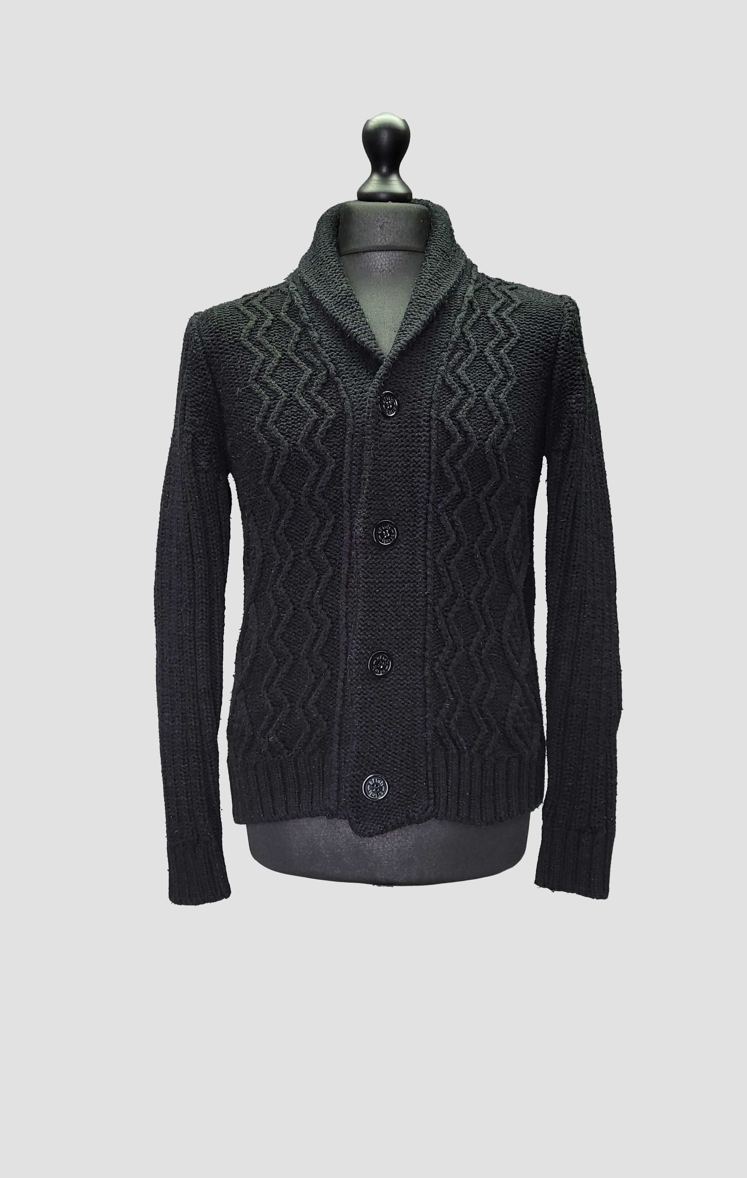 Black Cable Knit Cardigan