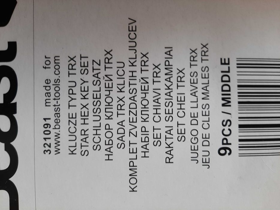 Nowy Zestaw kluczy klucze Imbusowe Imbusy TRX Torx  T10-T50 9szt chrom