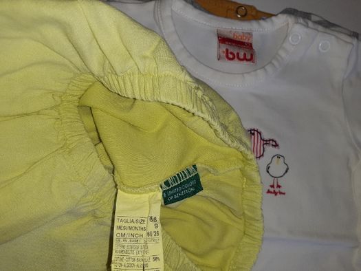 6 PEÇAS 12 Meses vestidos, T-shirts e Saia calção - PORTES GRÁTIS