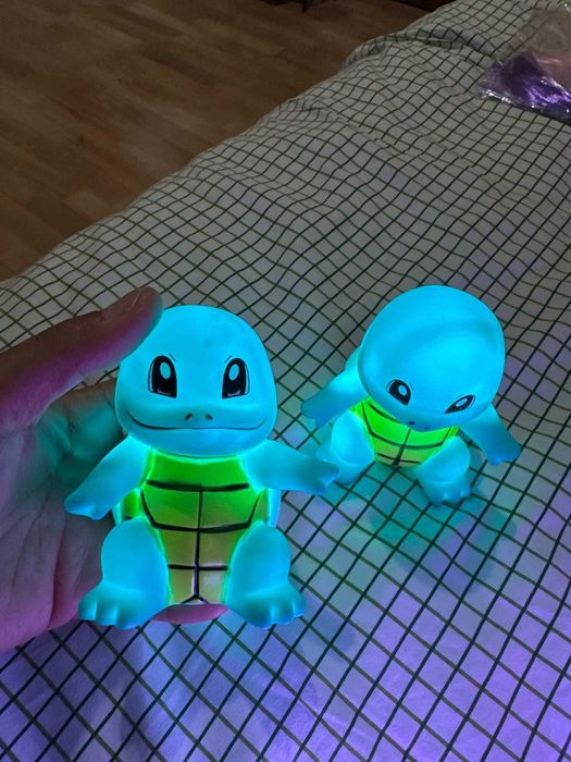 Luminária LED Pokémon Squirtle, Luz Noturna Fofa, Abajur