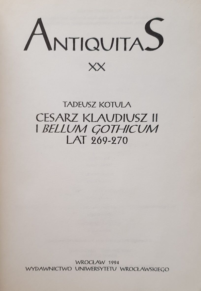 Cesarz Klaudiusz II i bellum Gothicum lat 269-270
( wojna z Gotami )