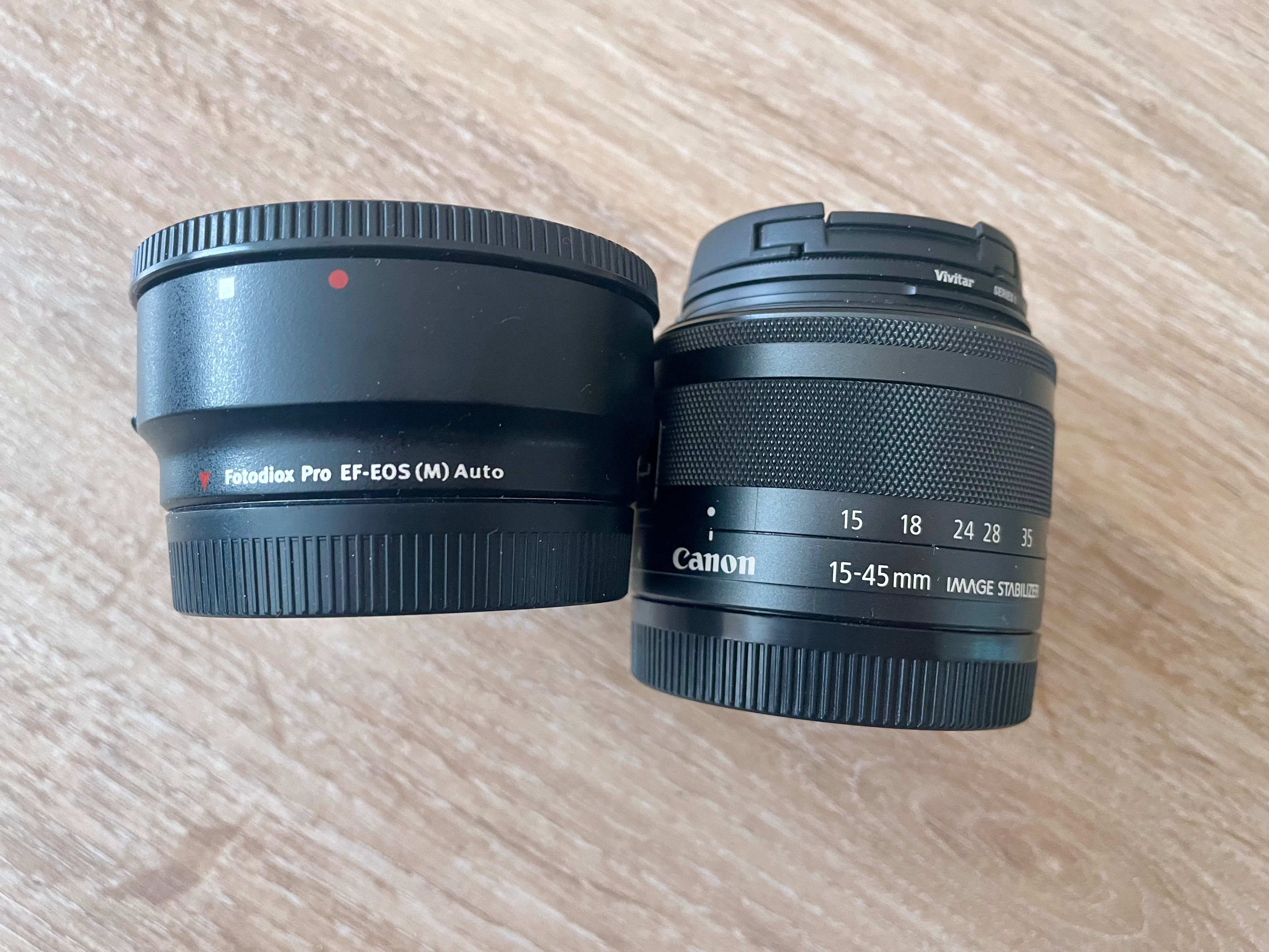 Обʼєктив Canon EF-M 15-45 + захисний фільтр + перехідник EF - EF-M