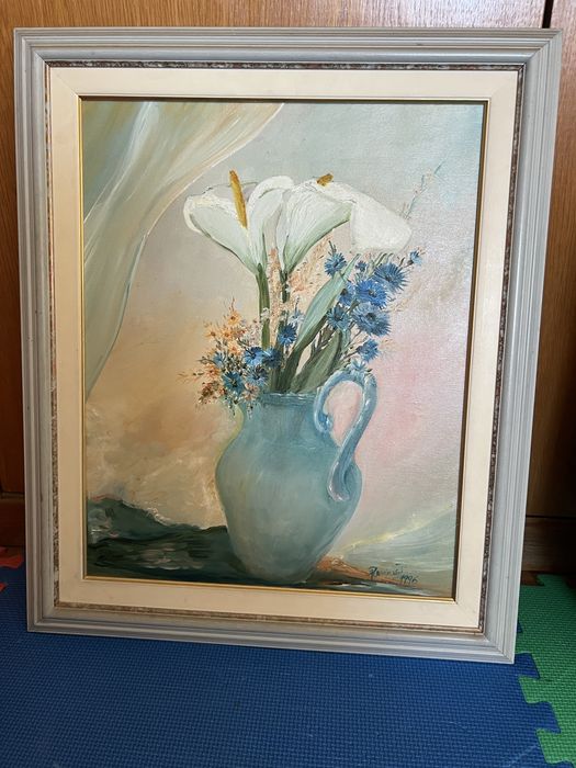 Quadro pintado a mao 52x63 cm