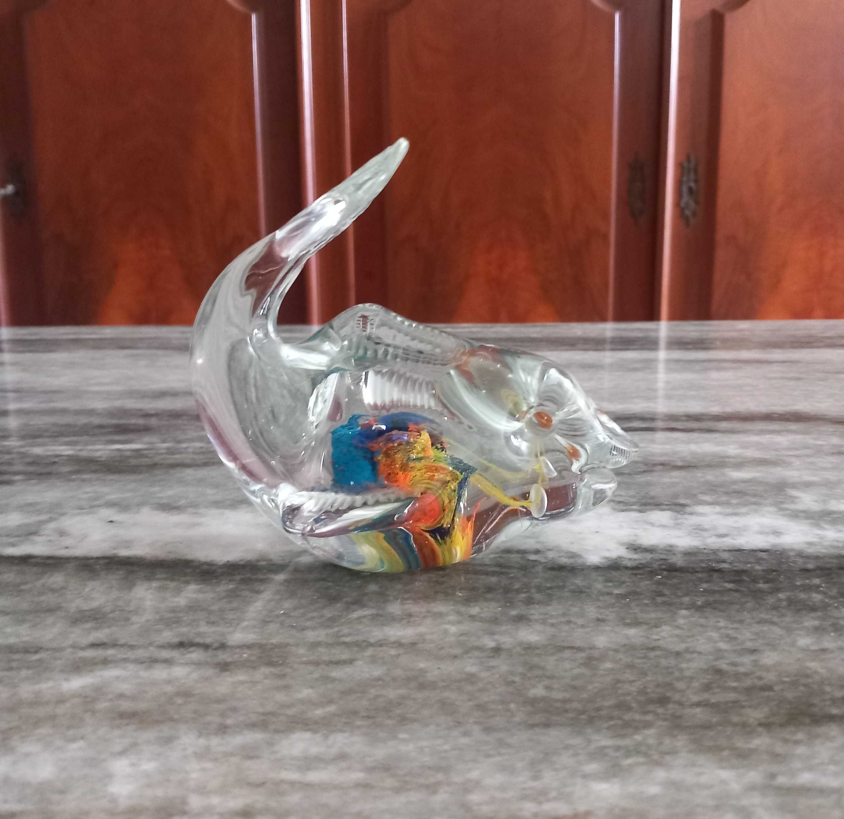 Escultura de peixe vintage dos anos 70 em vidro de Murano