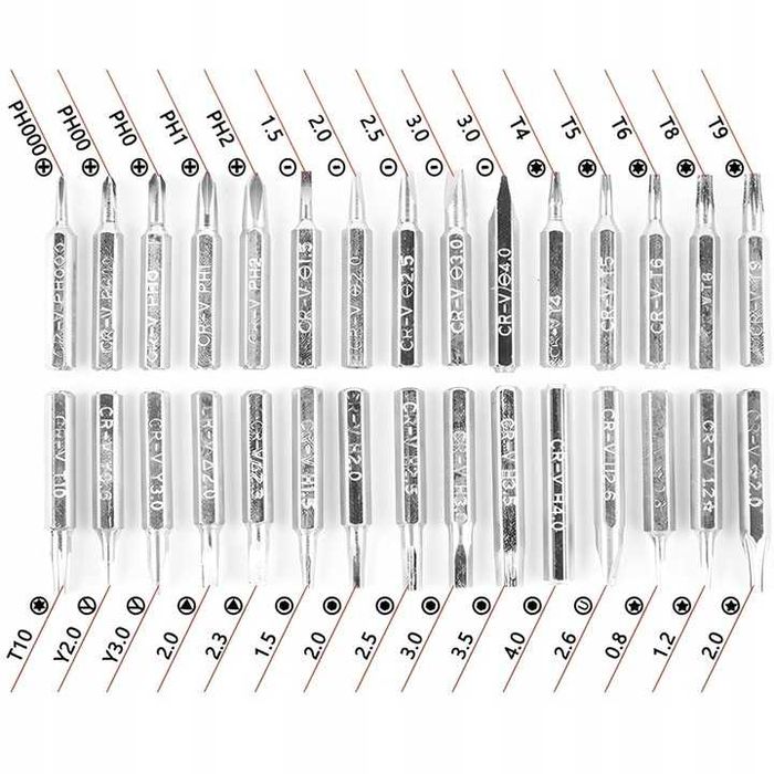 Wkrętaki PRECYZYJNE Zestaw 32w1 do elektroniki Bity TORX ŚRUBOKRĘTY