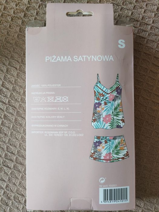 Pidżama satynowa damska. S