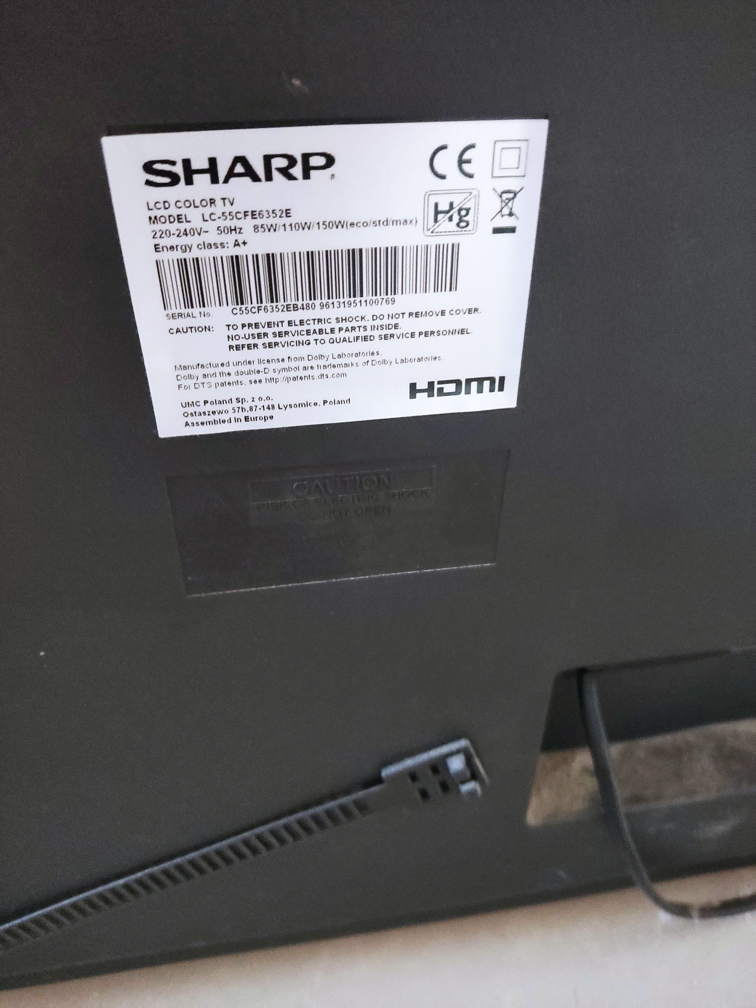 tewizor 55 cali marki sharp