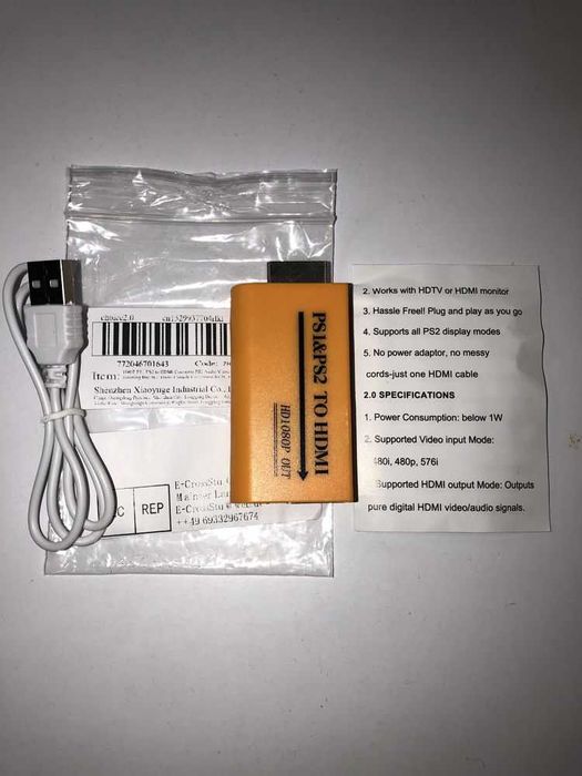 Video Converter Full HD PS1\PS2 на HDMI 1080p playstation