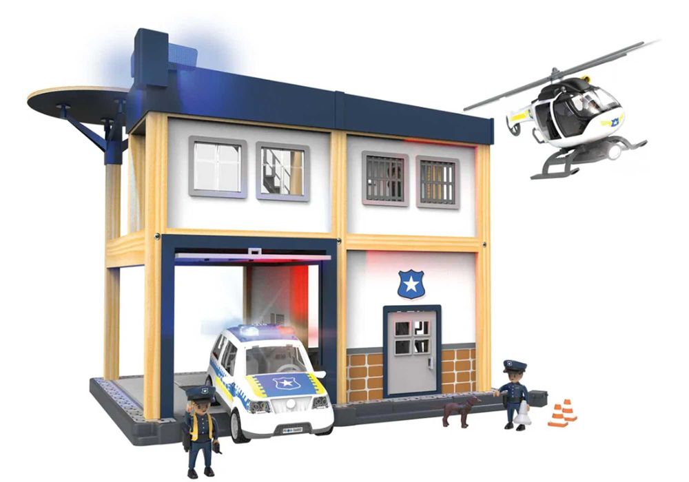 Komisariat policji domek dla dzieci zestaw akcesoria światła LED