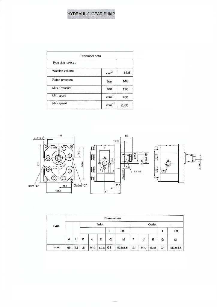 Pompa hydrauliczna zębata 80l/140-170 bar
