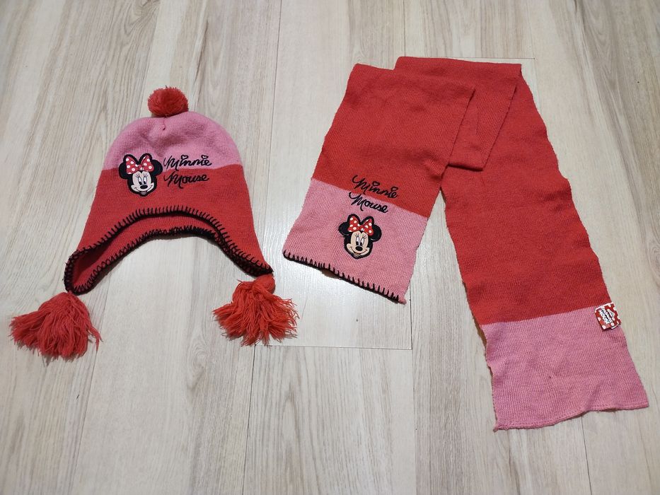 Czapka + szalik Myszka Mini zestaw na zimę