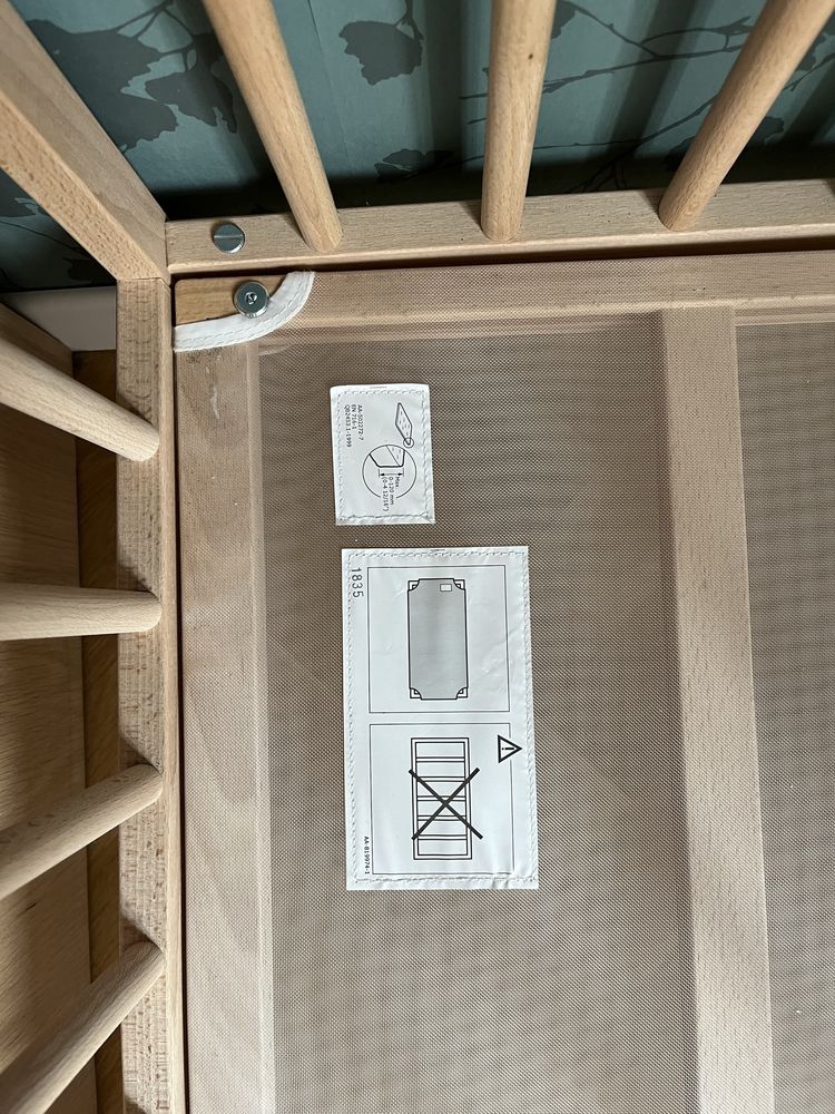 Łóżeczko IKEA buk 120 cm x 60 cm SNIGLAR