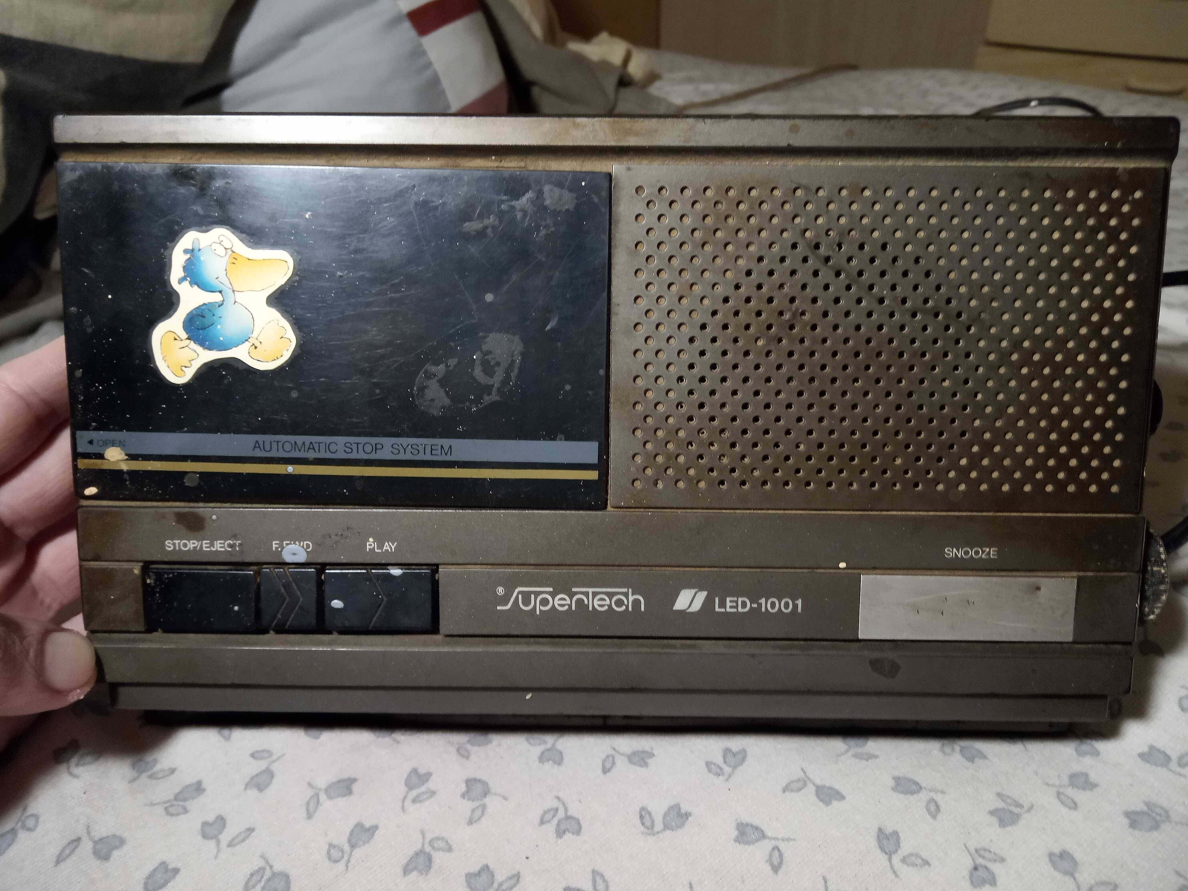supertech led-1001 radio clock casete player