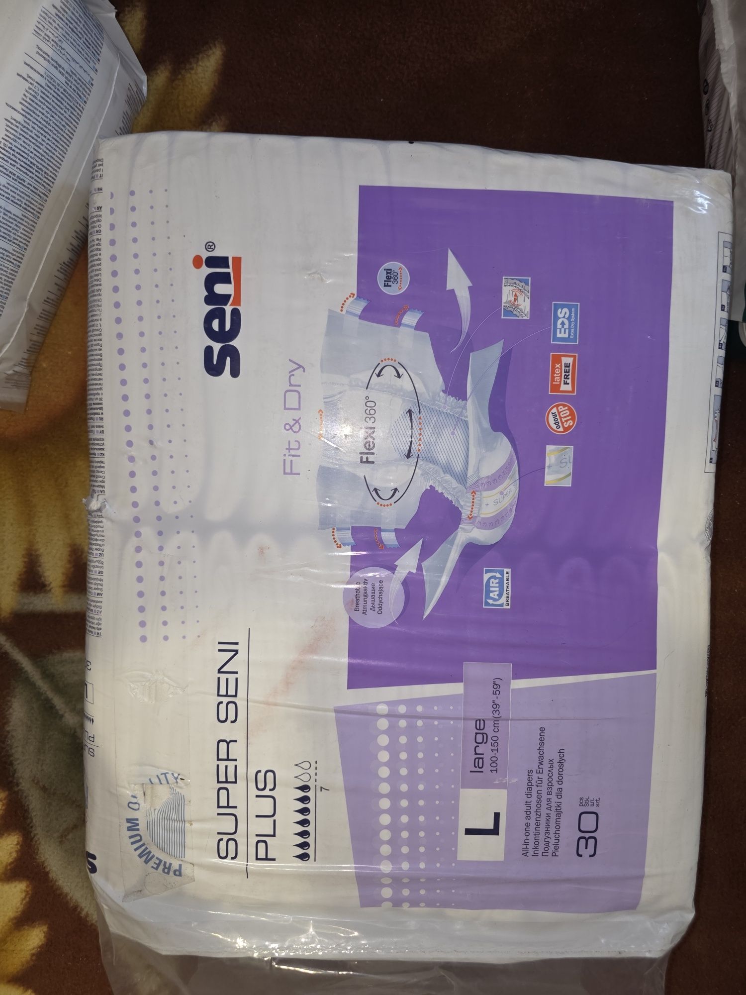 Підгузки для дорослих Super Seni Plus Large 100-150 см 30 шт 7 крап.