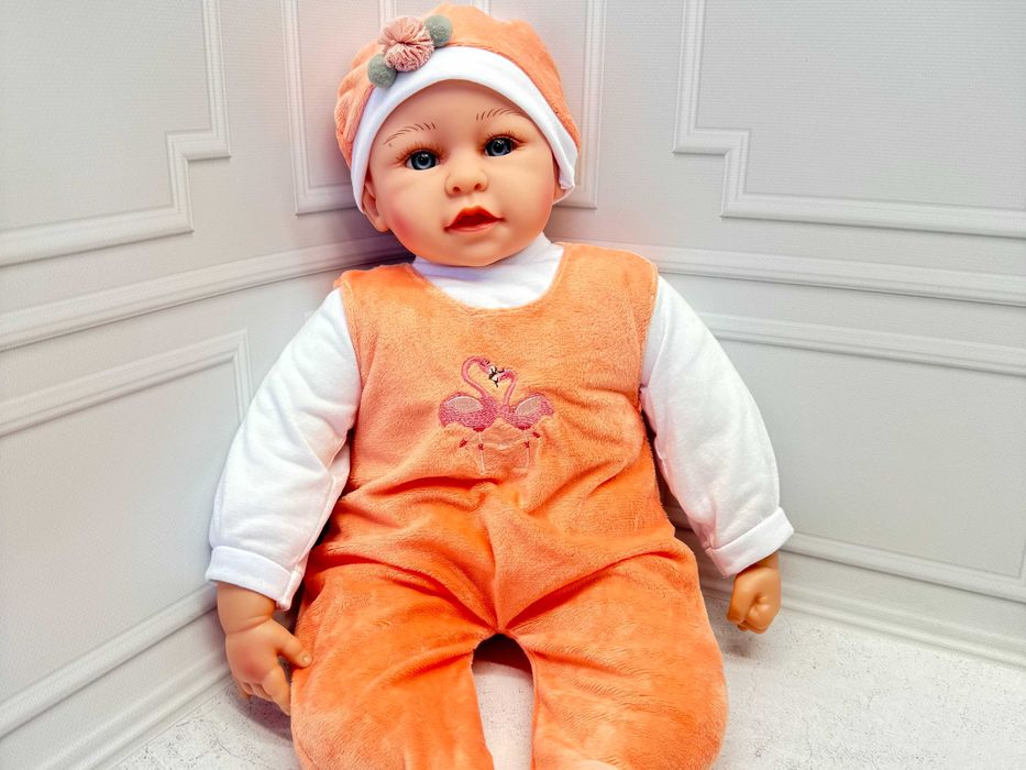 Пупс м'яконабивний музичний 50 см озвучений українською мовою помаранч