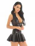 BD97 Sexy mini sukienka latex z dekoltem - od S do 4XL