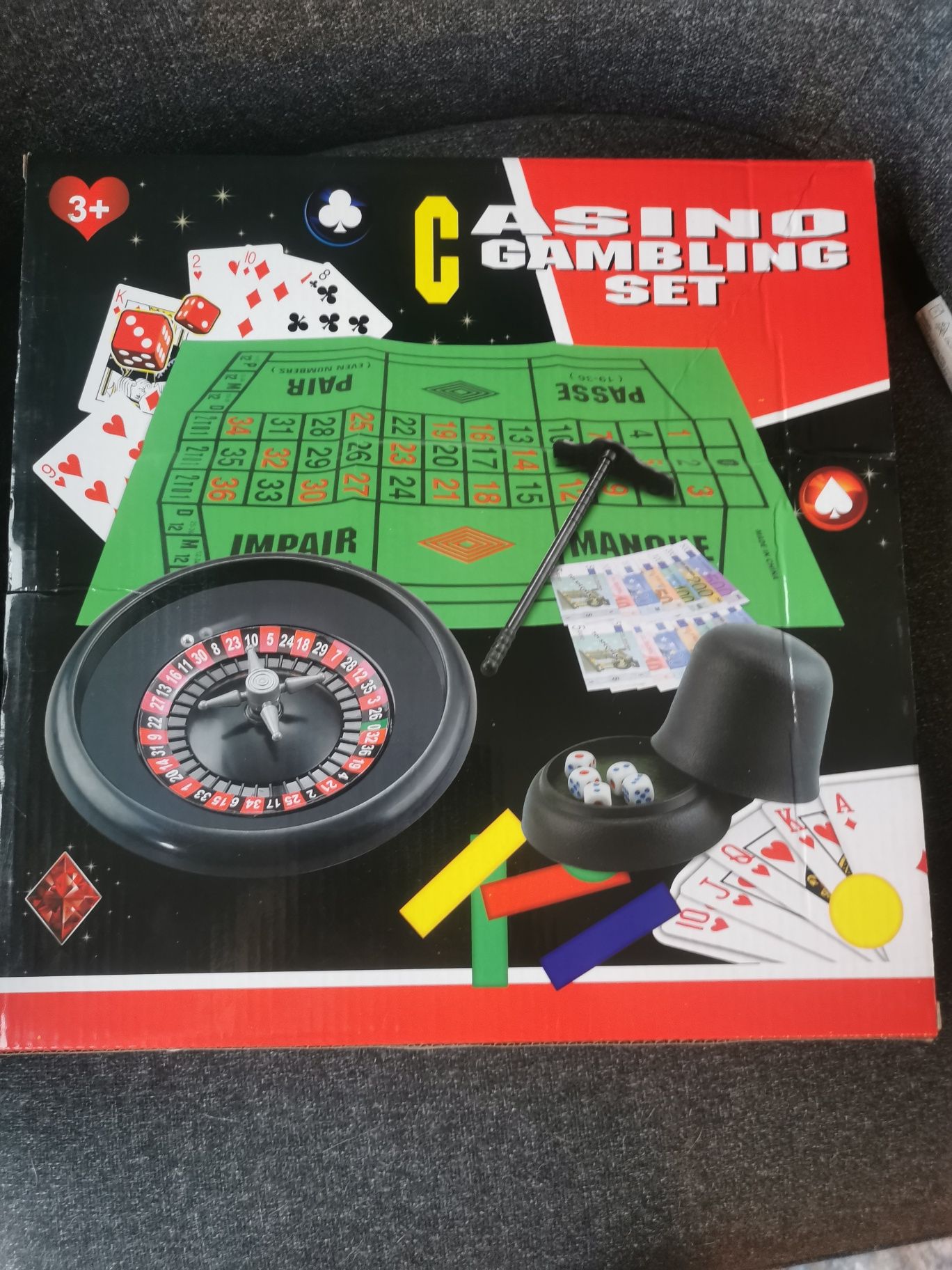 C casino gambling set dla dziecy do pokera