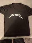 Podkoszulka czarna z napisem Autism z motywem Metallica Y2K