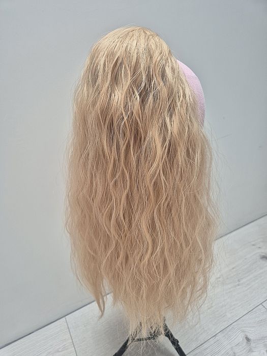Syntetyczny kucyk złoty blond loki fale