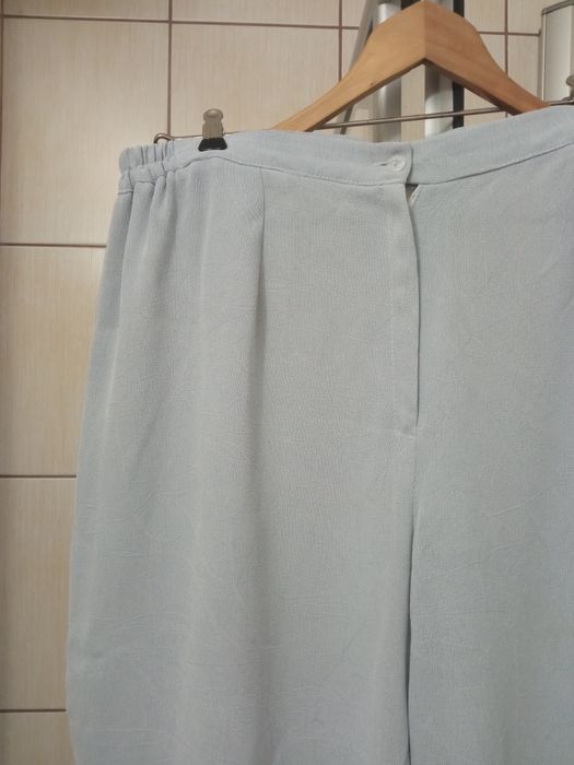 Komplet spodnie i długa marynarka płaszcz damskie XL szerokie nogawki